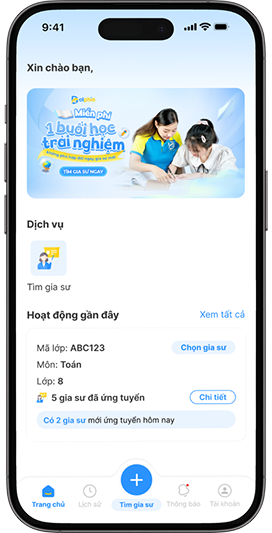 Bước 01 – Chọn "Tìm gia sư"