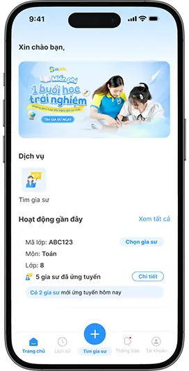 Bước 01 – Chọn "Tìm gia sư"