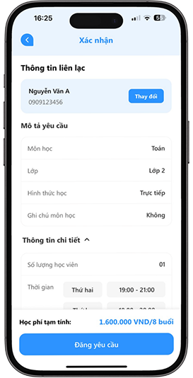 Bước 03 – Xem lại yêu cầu và đăng
